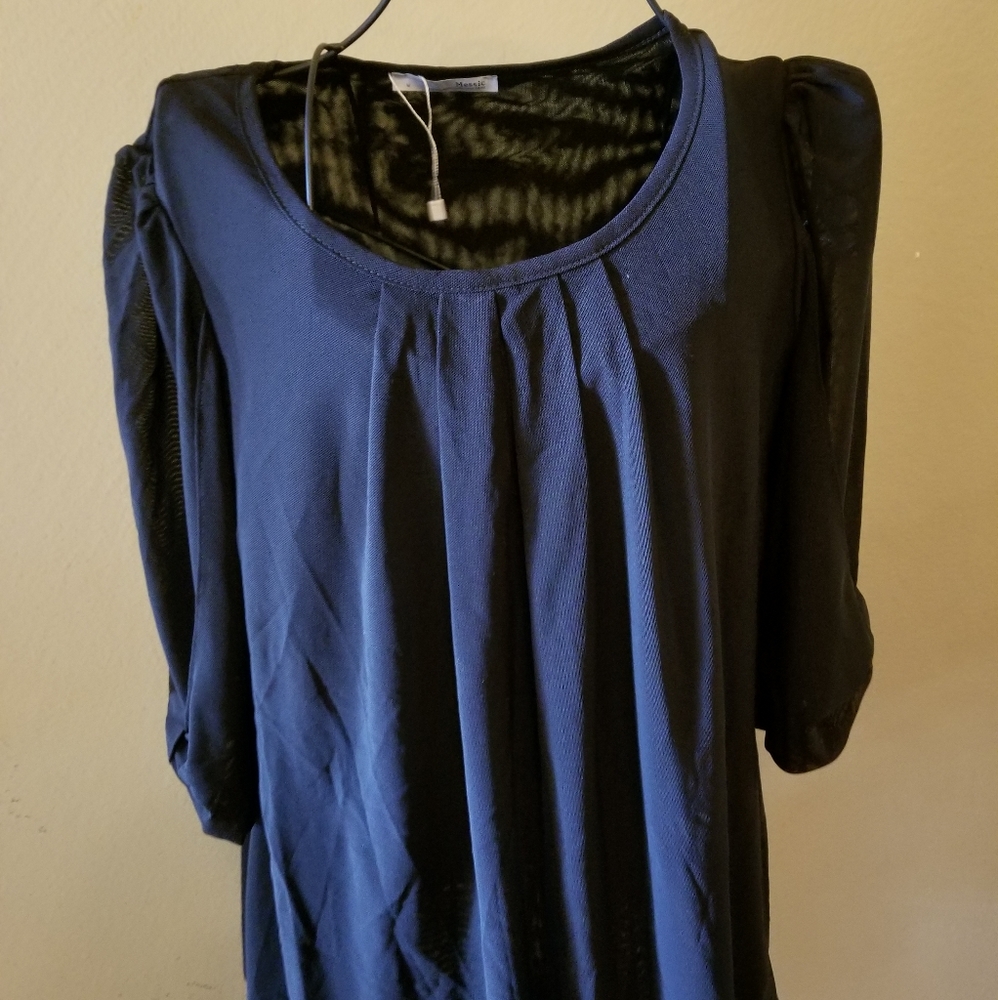 Mesh black blouse